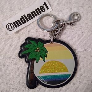 Coach Hawaiian Sunset Palm Tree Keychain/Fob